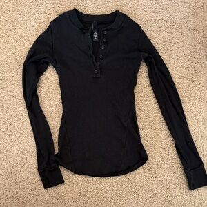 Skims cotton rib Black Long Sleeve Top
